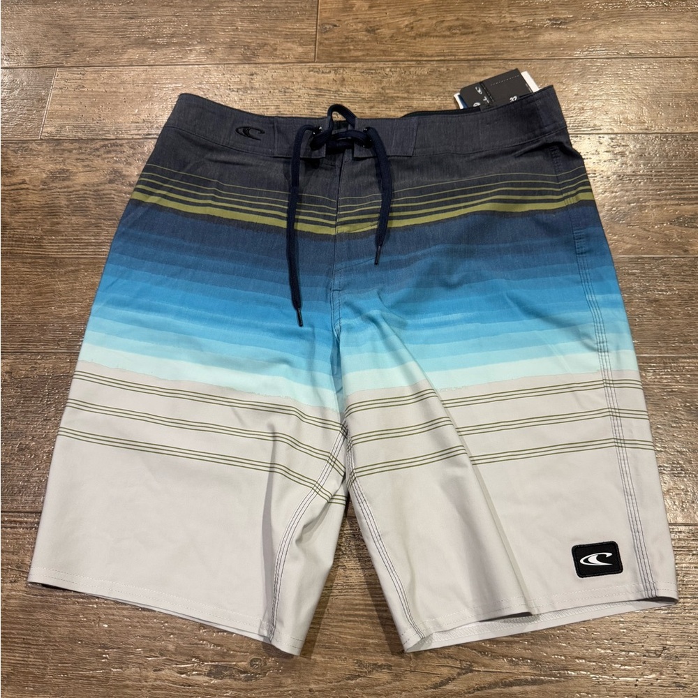 O'Neill Blue and Gray Board Shorts Gradient Design